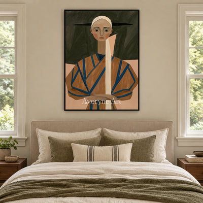 Ivory Tender Passage: Earth Tone Portrait — bedroom black