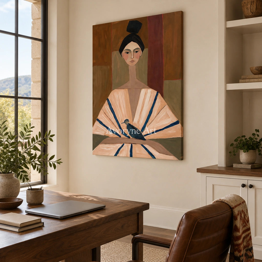 Ivory Tender Echo: Earth Tone Portrait — office frameless