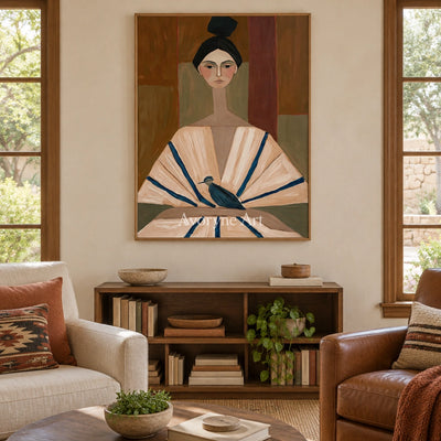 Ivory Tender Echo: Earth Tone Portrait — villa wood
