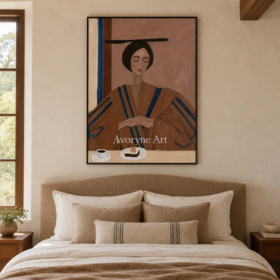 Ivory Tender Trace: Earth Tone Portrait — bedroom black