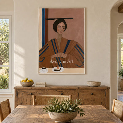 Ivory Tender Trace: Earth Tone Portrait — dining white