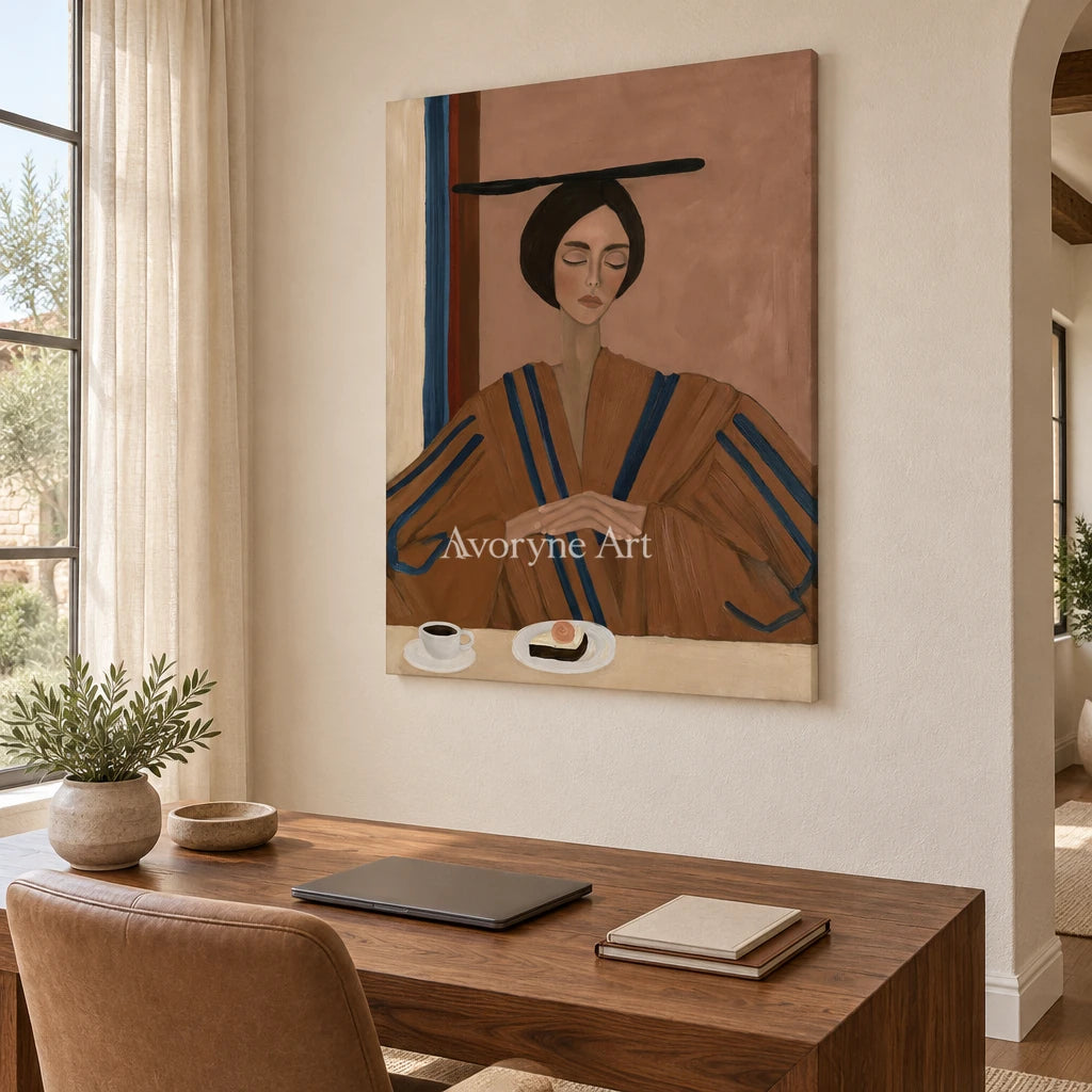 Ivory Tender Trace: Earth Tone Portrait — office frameless