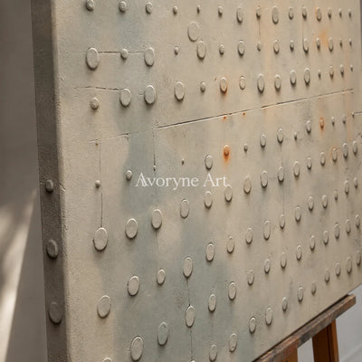 Strata Nocturne: Earth-Tone Textured Abstract Wall Art - detail
