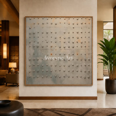Strata Nocturne: Earth-Tone Textured Abstract Wall Art - hotel wood frame