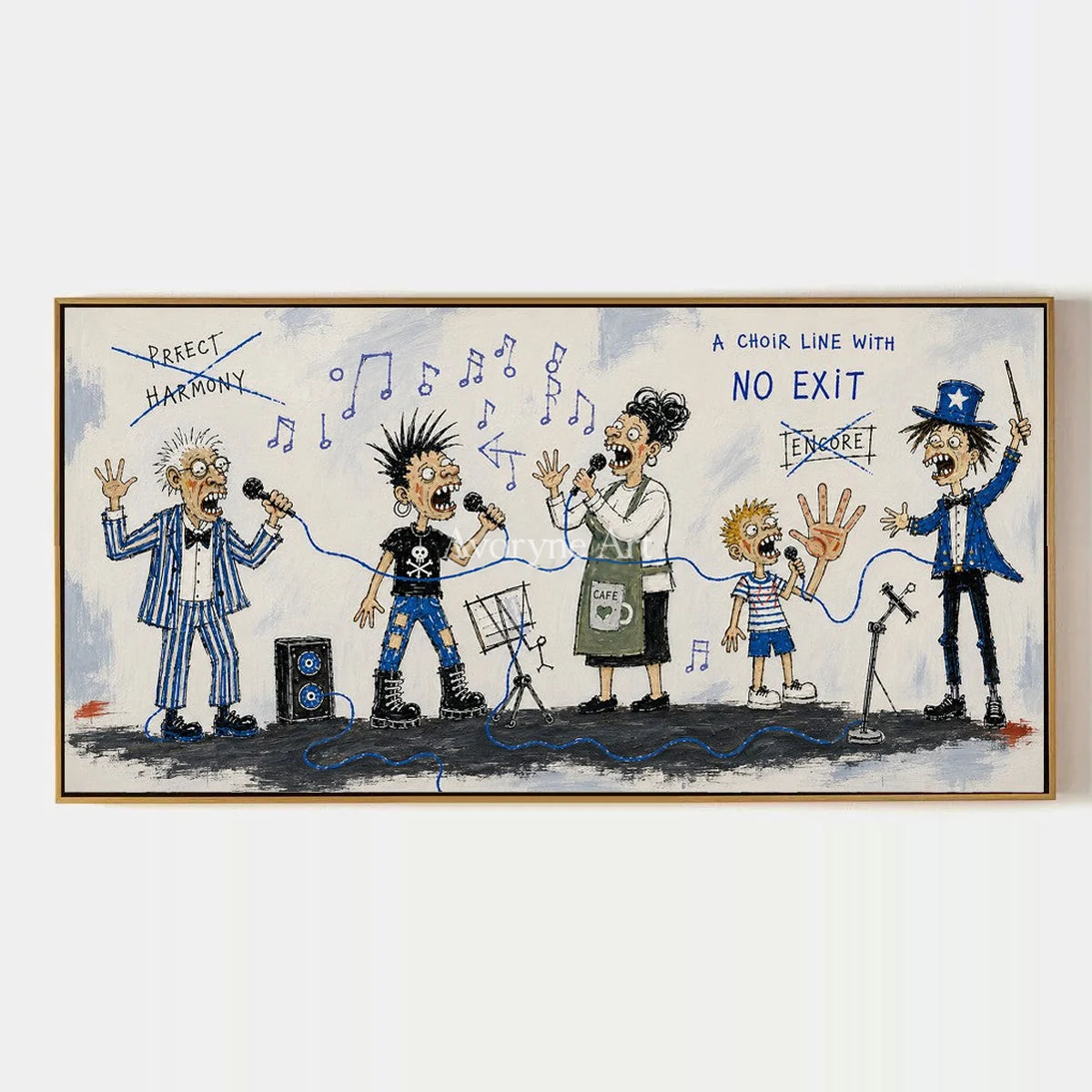 Warm Mosaic, hand-painted everyday character wall art by Jeroen van der Meer