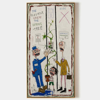 Warm Story, hand-painted everyday character wall art by Jeroen van der Meer