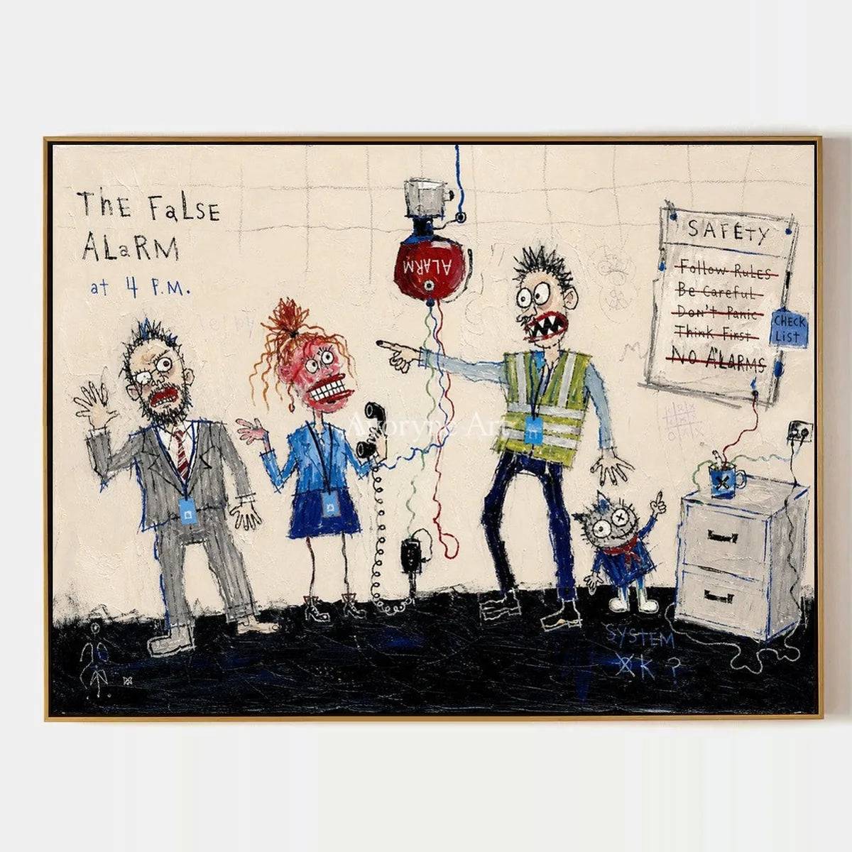 Warm Vista, hand-painted everyday character wall art by Jeroen van der Meer