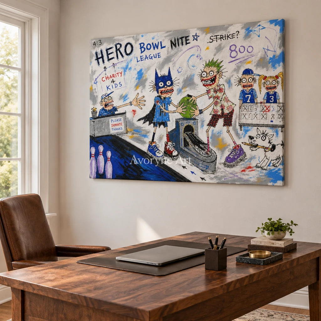 Clear Passage everyday character wall art as a frameless stretched canvas in a home office
