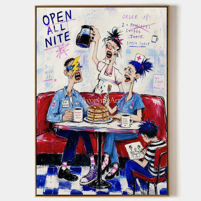 Clear Interval, hand-painted everyday character wall art by Jeroen van der Meer