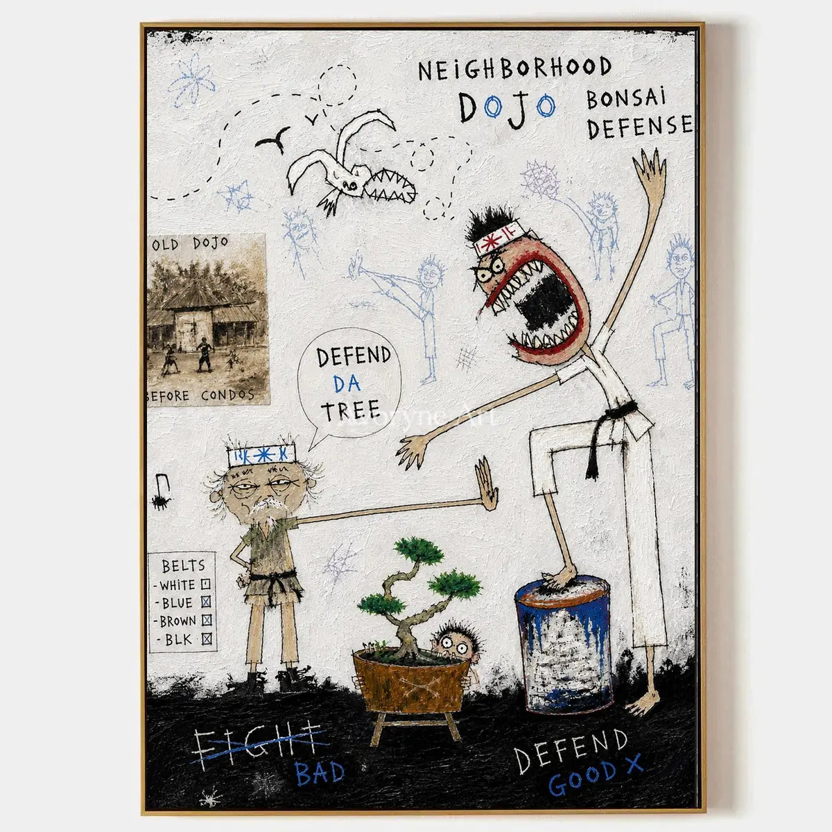 Clear Horizon, hand-painted everyday character wall art by Jeroen van der Meer