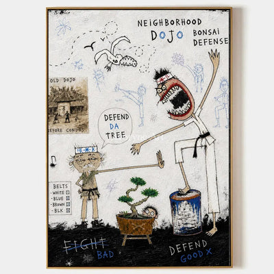 Clear Horizon, hand-painted everyday character wall art by Jeroen van der Meer