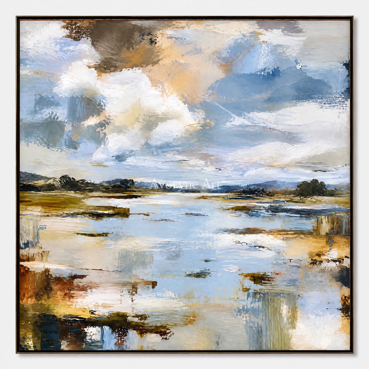 Marsh Light: Expressive Abstract Landscape Wall Art — primary