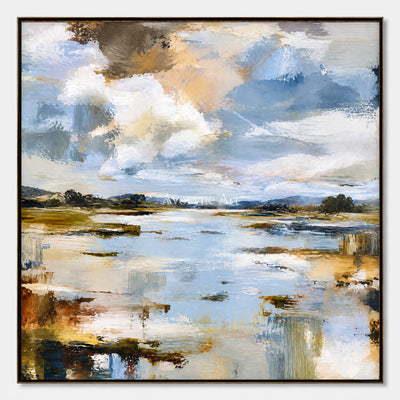 Marsh Light: Expressive Abstract Landscape Wall Art — primary