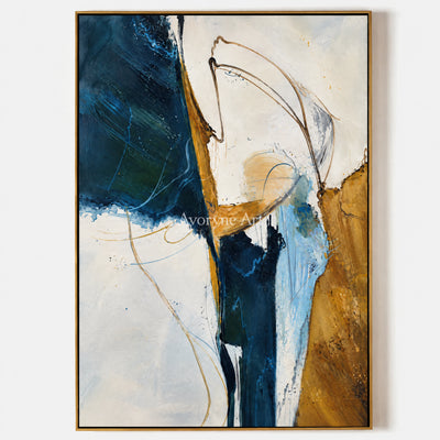 Tidal Gesture: Expressive Blue Abstract Wall Art — primary