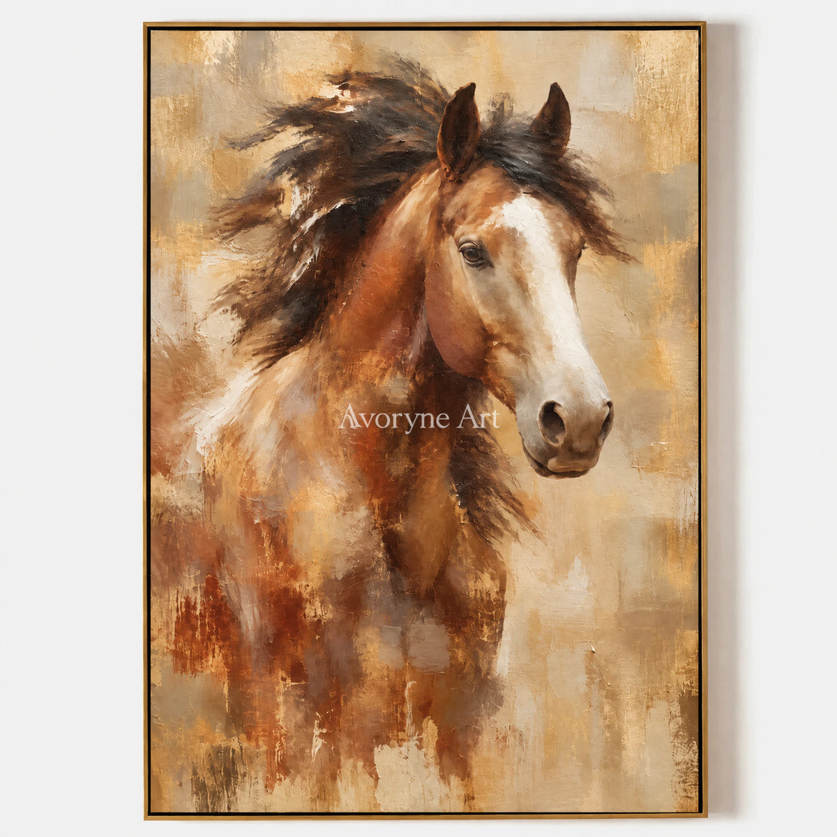 Chestnut Spirit: Expressive Horse Portrait Wall Art — primary