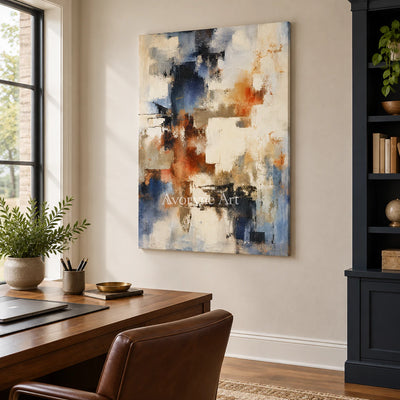 Broken Harmony: Expressive Textured Abstract Wall Art — office frameless