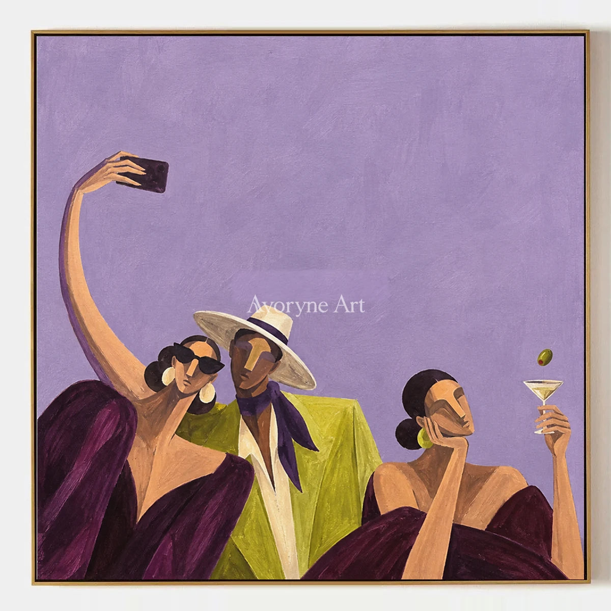 Lucent Rhythm, hand-painted figure and glass wall art by Freya Nielsen
