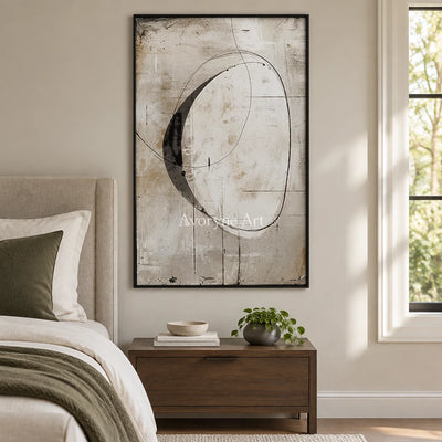 Aster Cadence: Fine Line Abstract — bedroom black