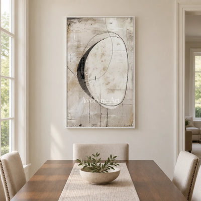 Aster Cadence: Fine Line Abstract — dining white