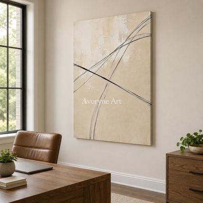 Aster Sage: Fine Line Abstract — office frameless