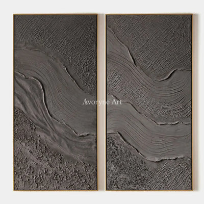 Quiet Prelude, hand-painted flowing relief diptych by Sven Lindqvist