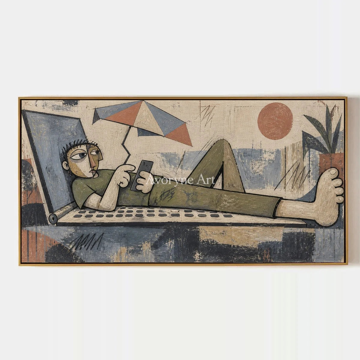 Gentle Memory, hand-painted geometric figure wall art by Daniel Kowalski
