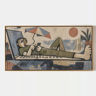 Gentle Memory, hand-painted geometric figure wall art by Daniel Kowalski