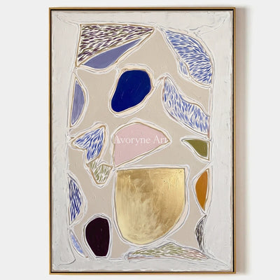 Winding Mosaic, hand-painted geometric texture wall art by Clara Whitmore