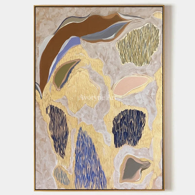Winding Verse, hand-painted geometric texture wall art by Clara Whitmore