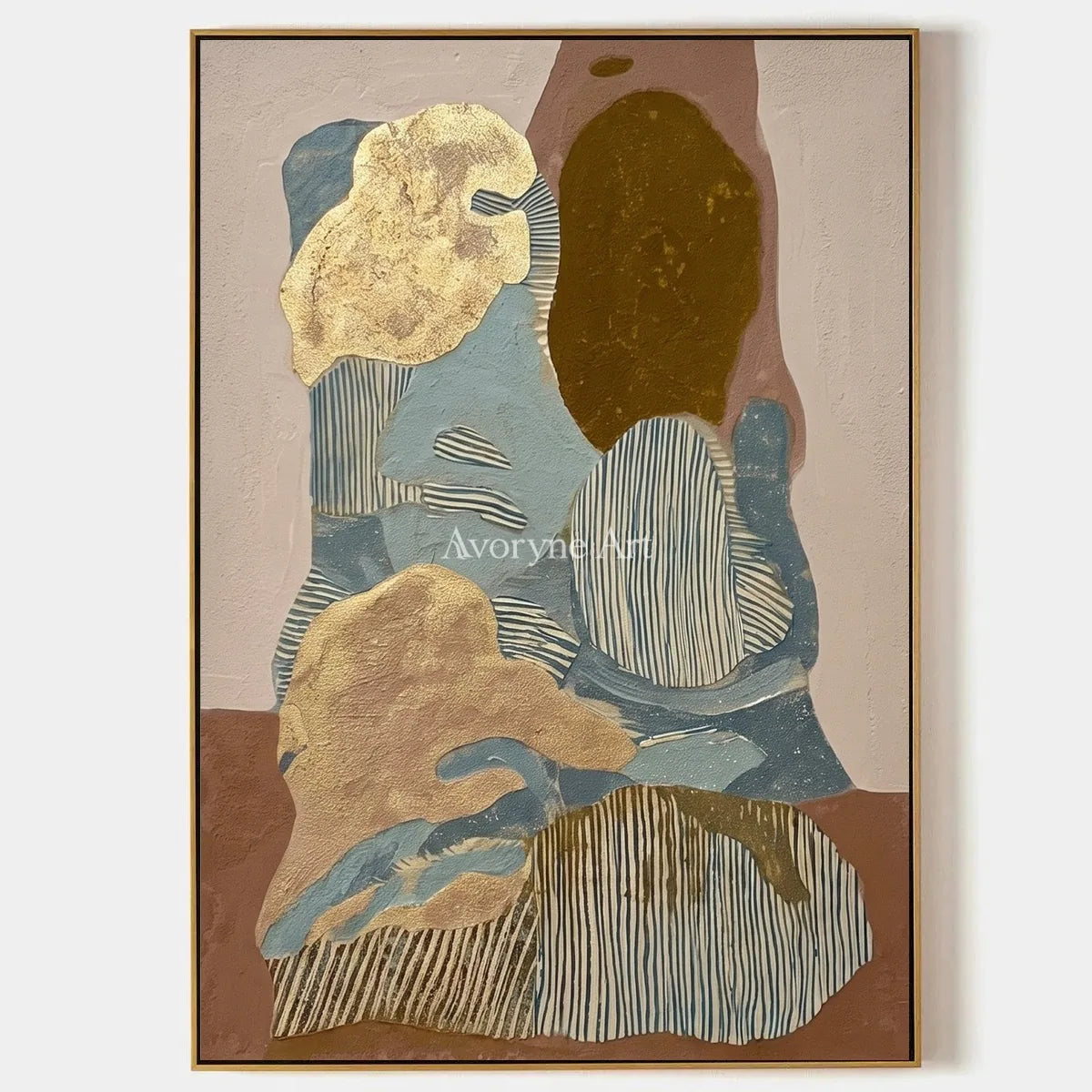 Winding Trace, hand-painted geometric texture wall art by Clara Whitmore