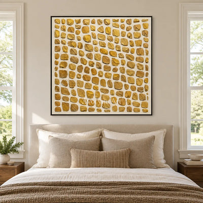 Golden Units: Gold Textured Grid Wall Art — bedroom black