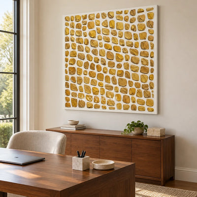 Golden Units: Gold Textured Grid Wall Art — office frameless