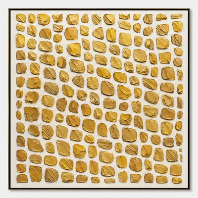Golden Units: Gold Textured Grid Wall Art — primary