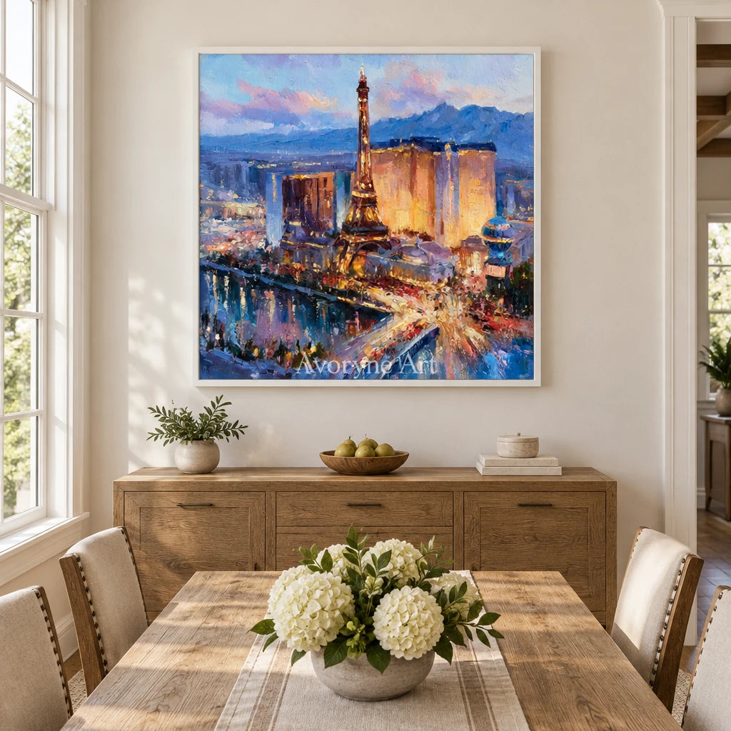 Ivory Winding Reverie: Golden City Lights — dining white