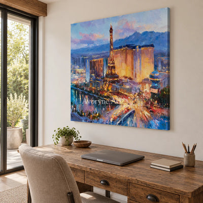 Ivory Winding Reverie: Golden City Lights — office frameless
