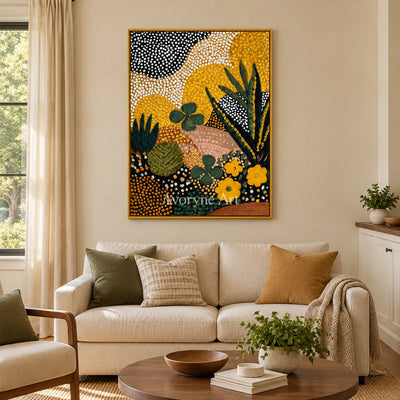 Ivory Distant Cadence: Golden Floral Pattern — living gold