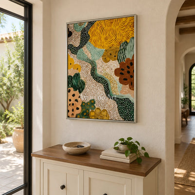 Ivory Distant Light: Golden Floral Pattern — entry silver