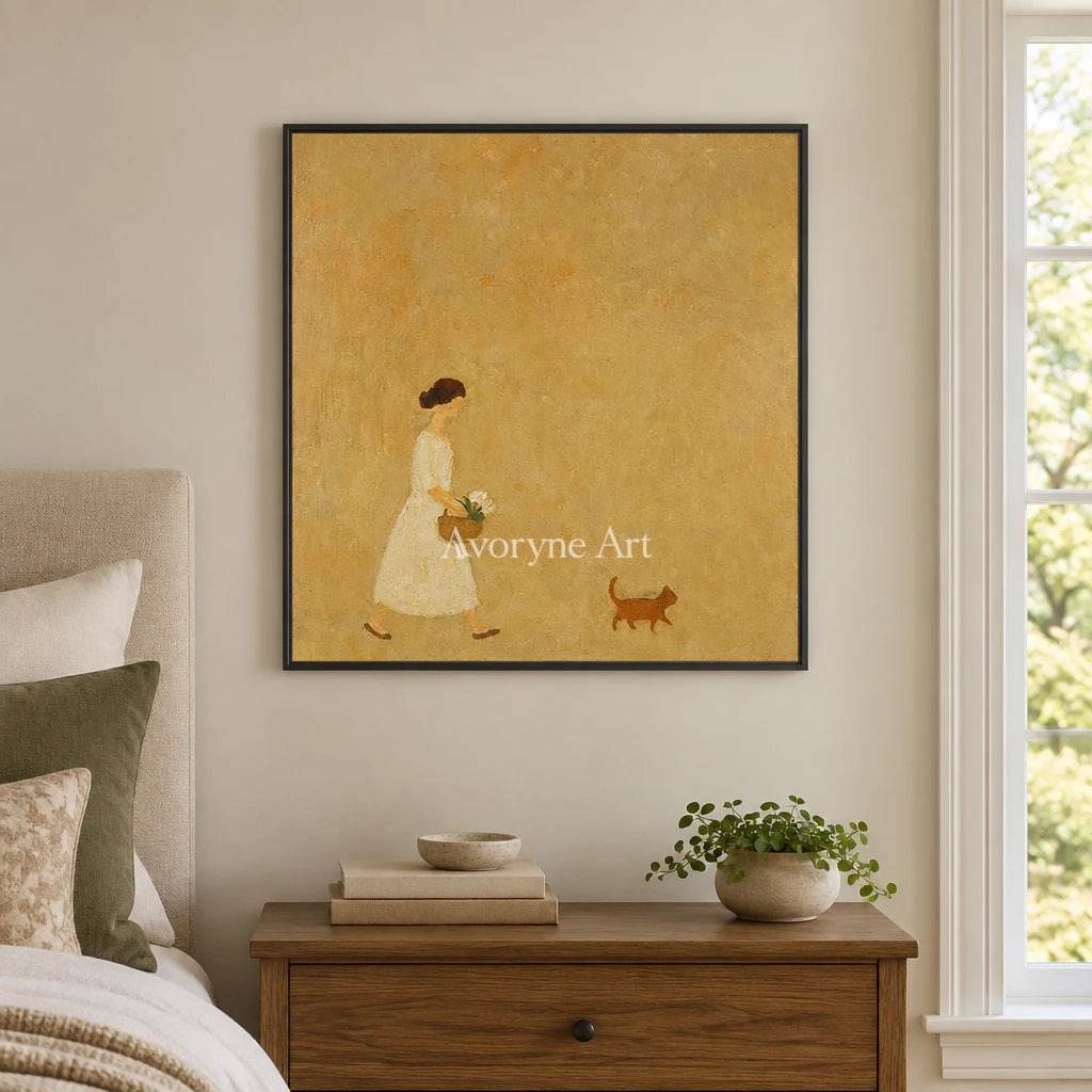 Aster Passage: Golden Stroll Art — bedroom black