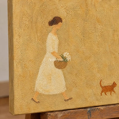Aster Passage: Golden Stroll Art — detail easel
