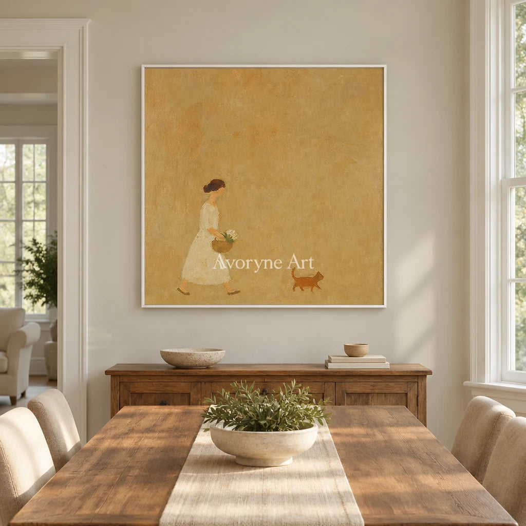 Aster Passage: Golden Stroll Art — dining white