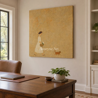 Aster Passage: Golden Stroll Art — office frameless