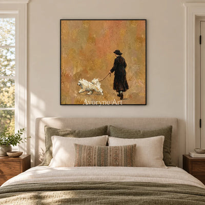 Aster Dell: Golden Stroll Art — bedroom black