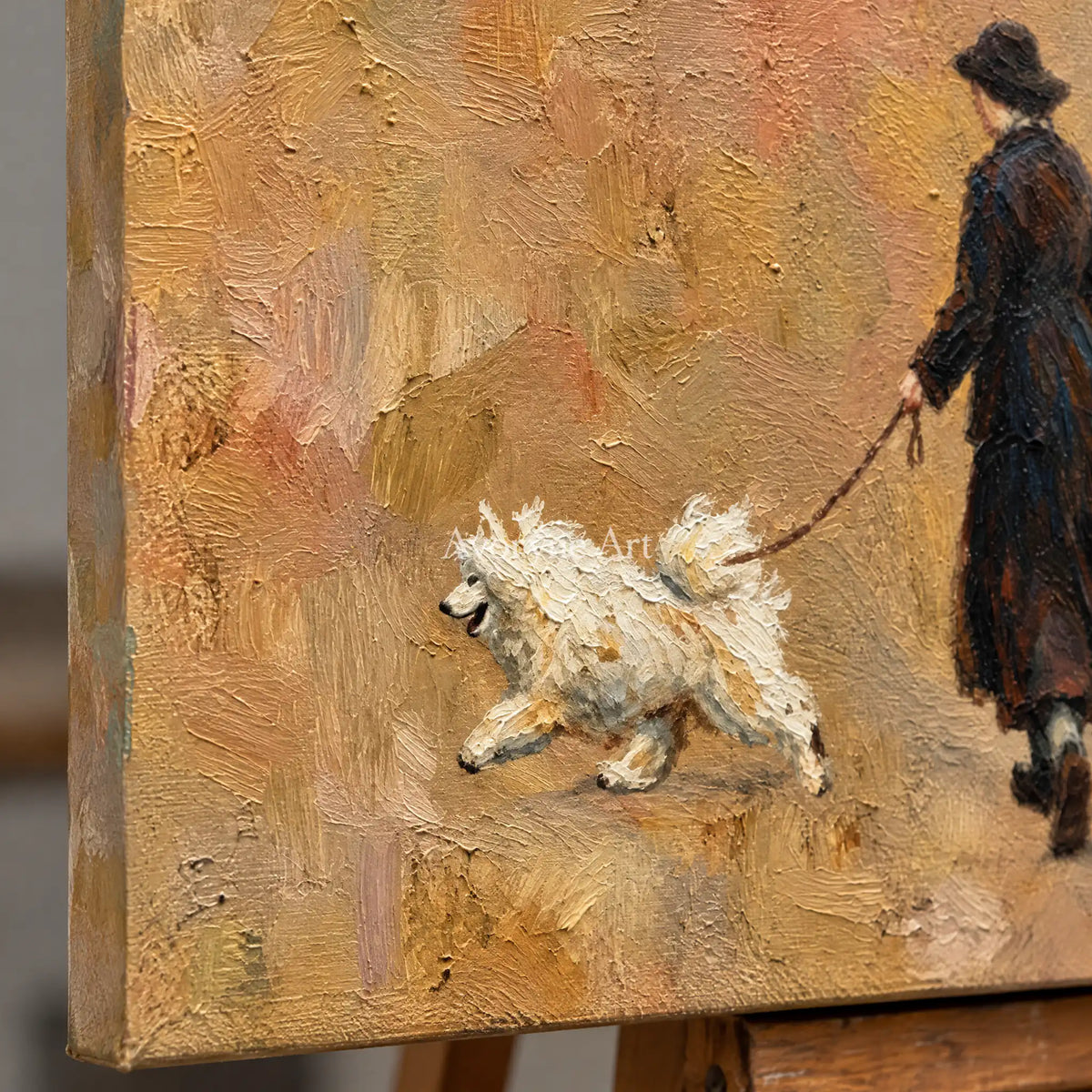 Aster Dell: Golden Stroll Art — detail easel