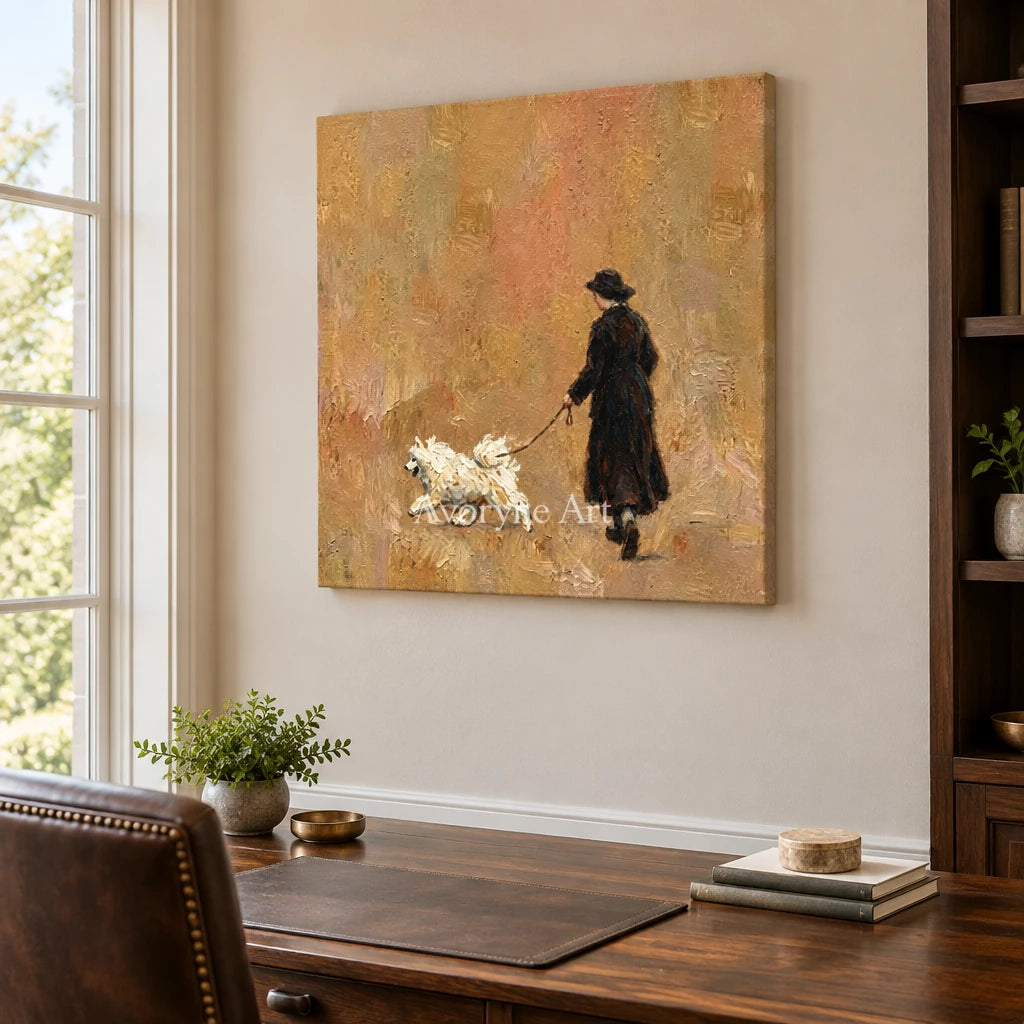 Aster Dell: Golden Stroll Art — office frameless