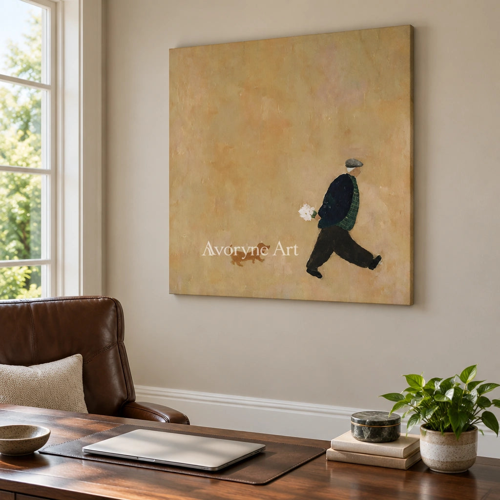 Aster Thread: Golden Stroll Art — office frameless