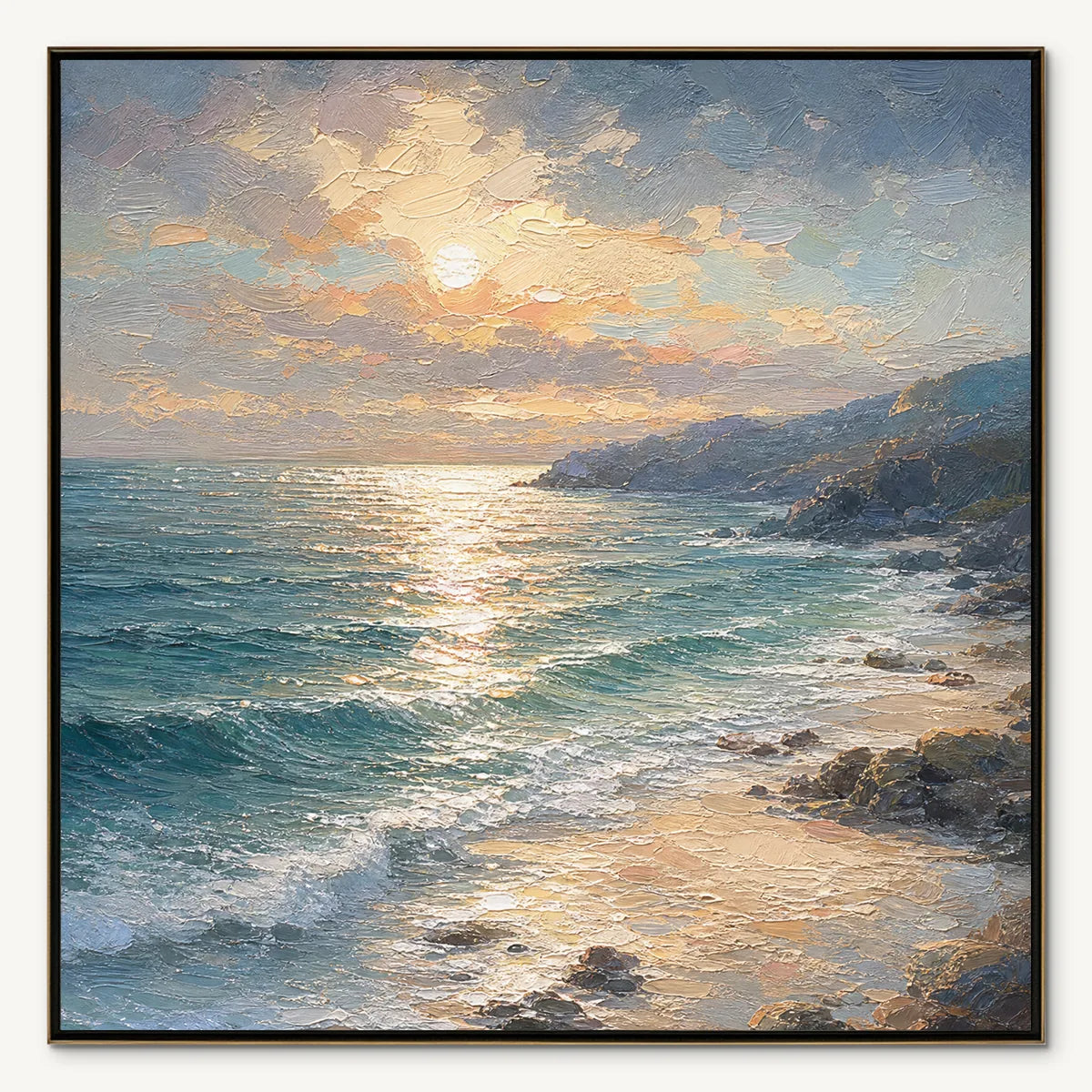 Golden Tide: Coastal Seascape Wall Art - main