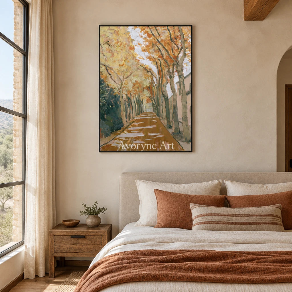 Ivory Gentle Cadence: Golden Woodland Path — bedroom black