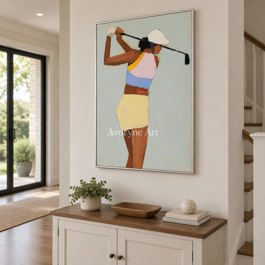 Ivory Gentle Solace: Golf Figure Art — entry silver