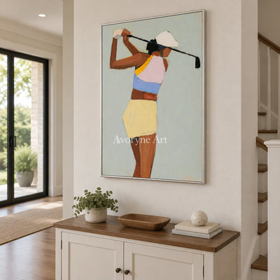 Ivory Gentle Solace: Golf Figure Art — entry silver