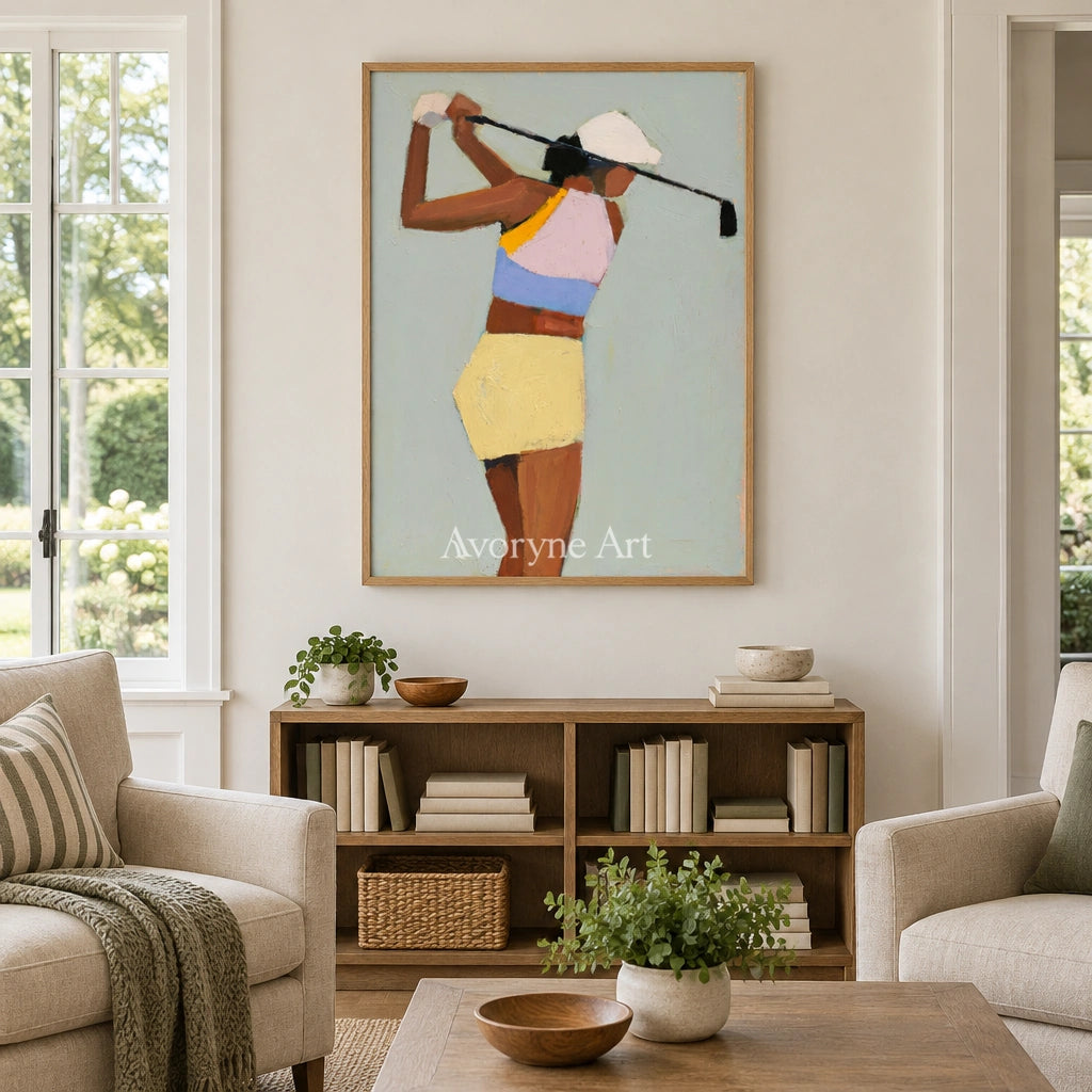 Ivory Gentle Solace: Golf Figure Art — villa wood